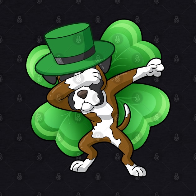Dabbing Boxer Dog Irish St Patricks Day by E